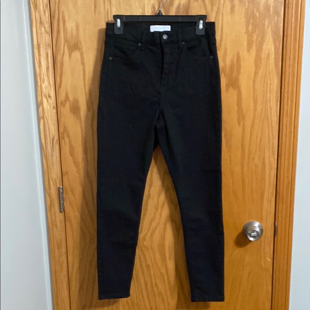 Topshop Black Skinny Jeans High-Rise Stretch